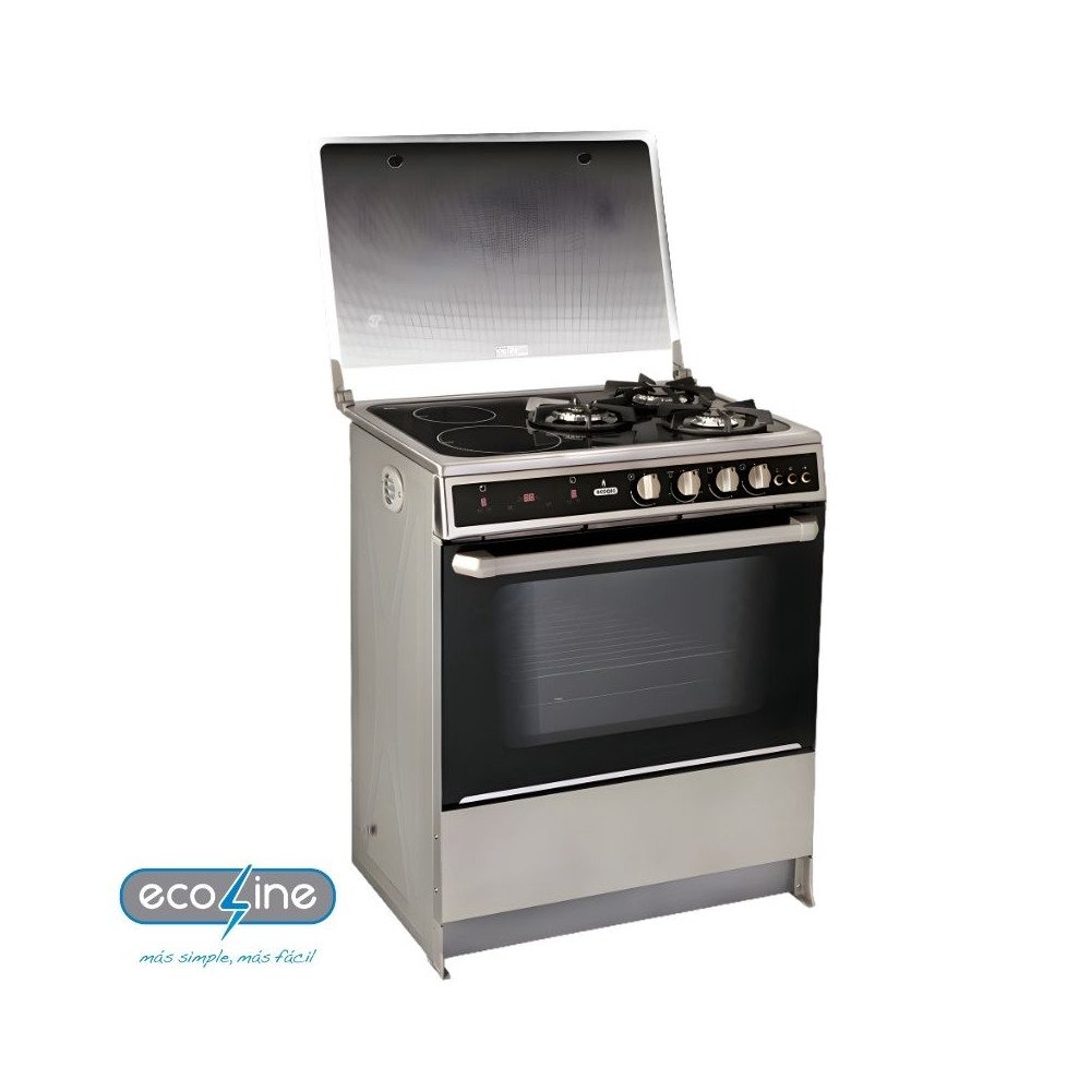 Cocina de Gas Ecoline 2 Inductores 3 Quemadores Eva Hibrida