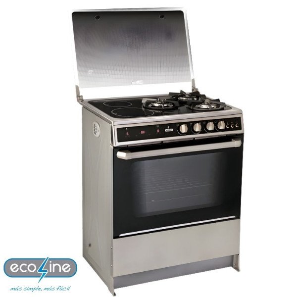 Cocina de Gas Ecoline 2 Inductores 3 Quemadores Eva Hibrida