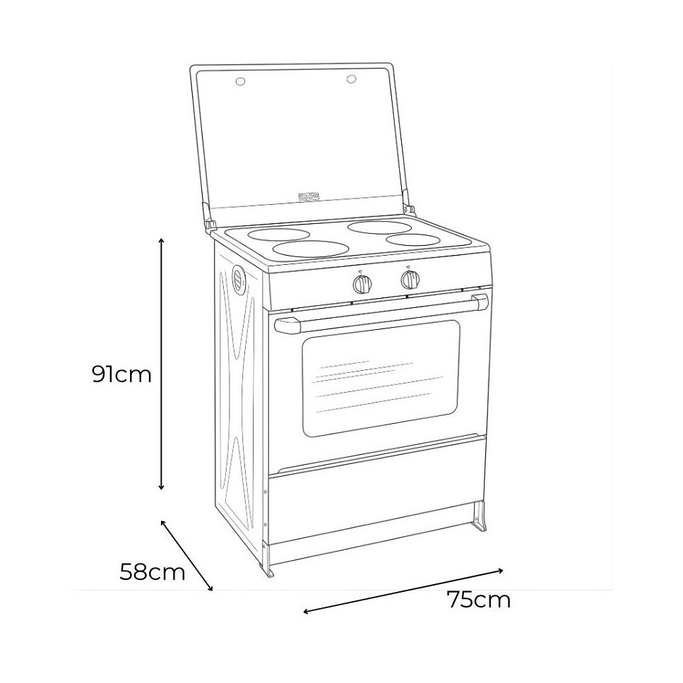 Cocina de Inducccion 4 Zonas 75cm Ecoline Inox Elisa C/T