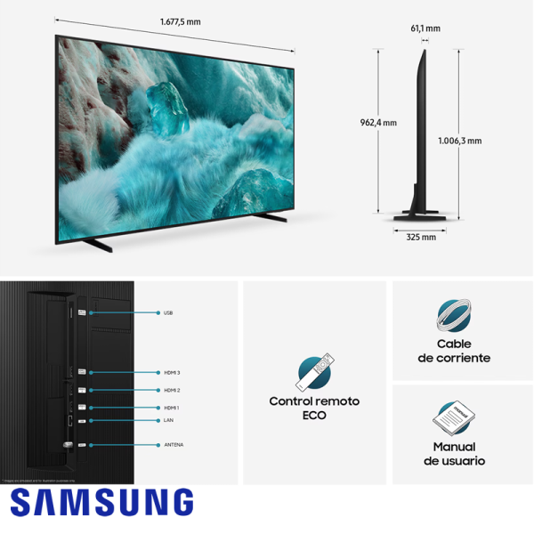 Televisor Samsung QLED 75″ Pulgadas UHD 4K 75Q7FA