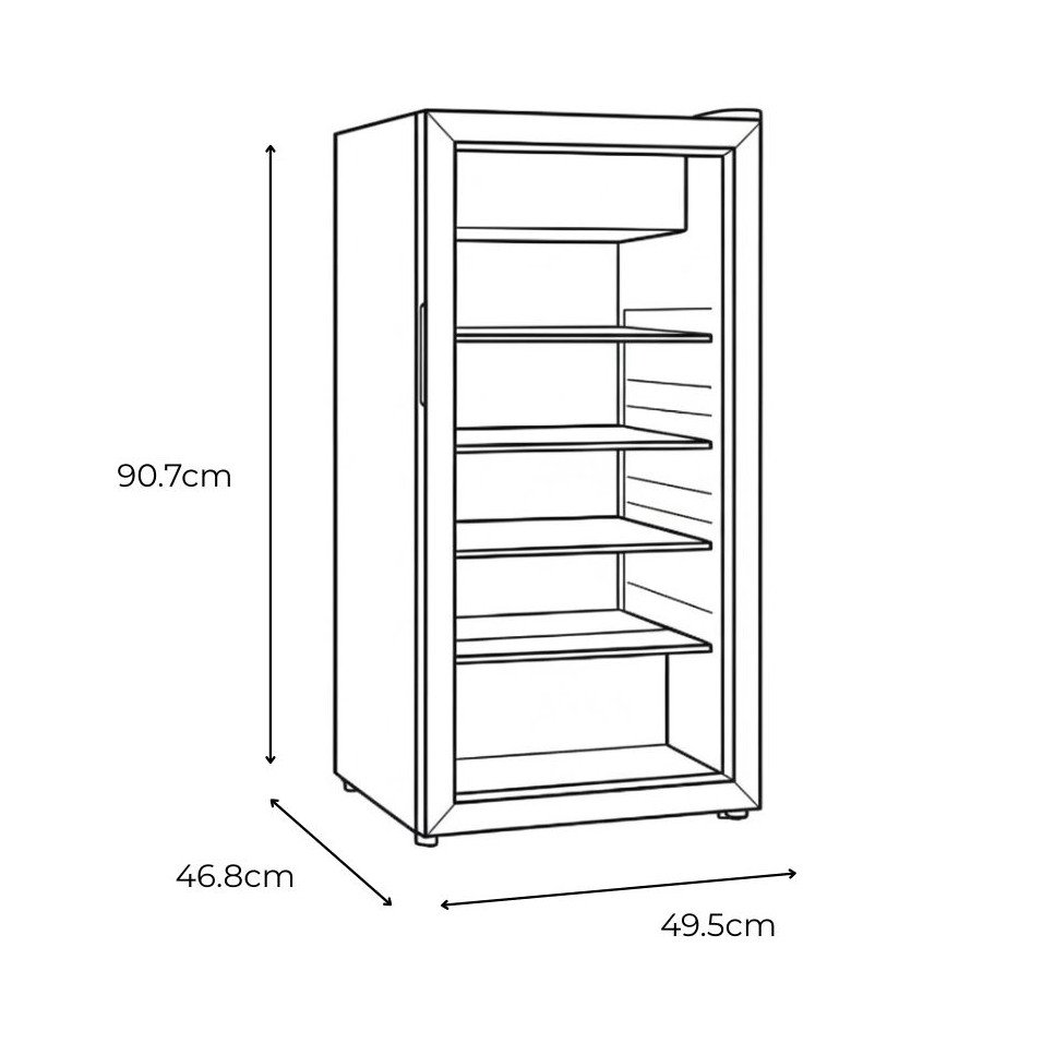 Vitrina Vinera Continental 140L Full Black SC-140
