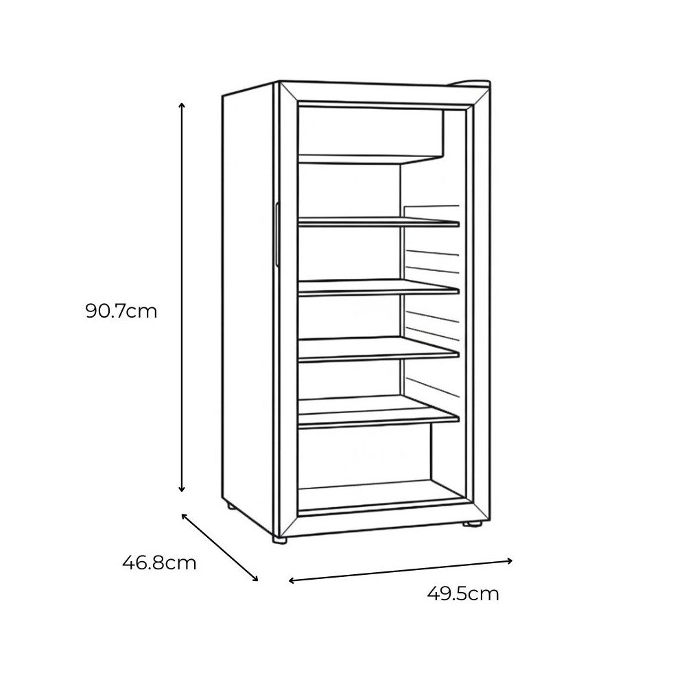 Vitrina Vinera Continental 140L Full Black SC-140