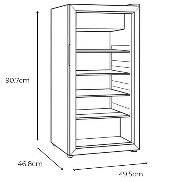 Vitrina Vinera Continental 140L Full Black SC-140