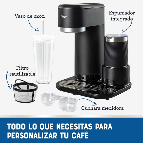 Cafetera Oster Latte 4 en 1 Con Espumador BVSTDC02B