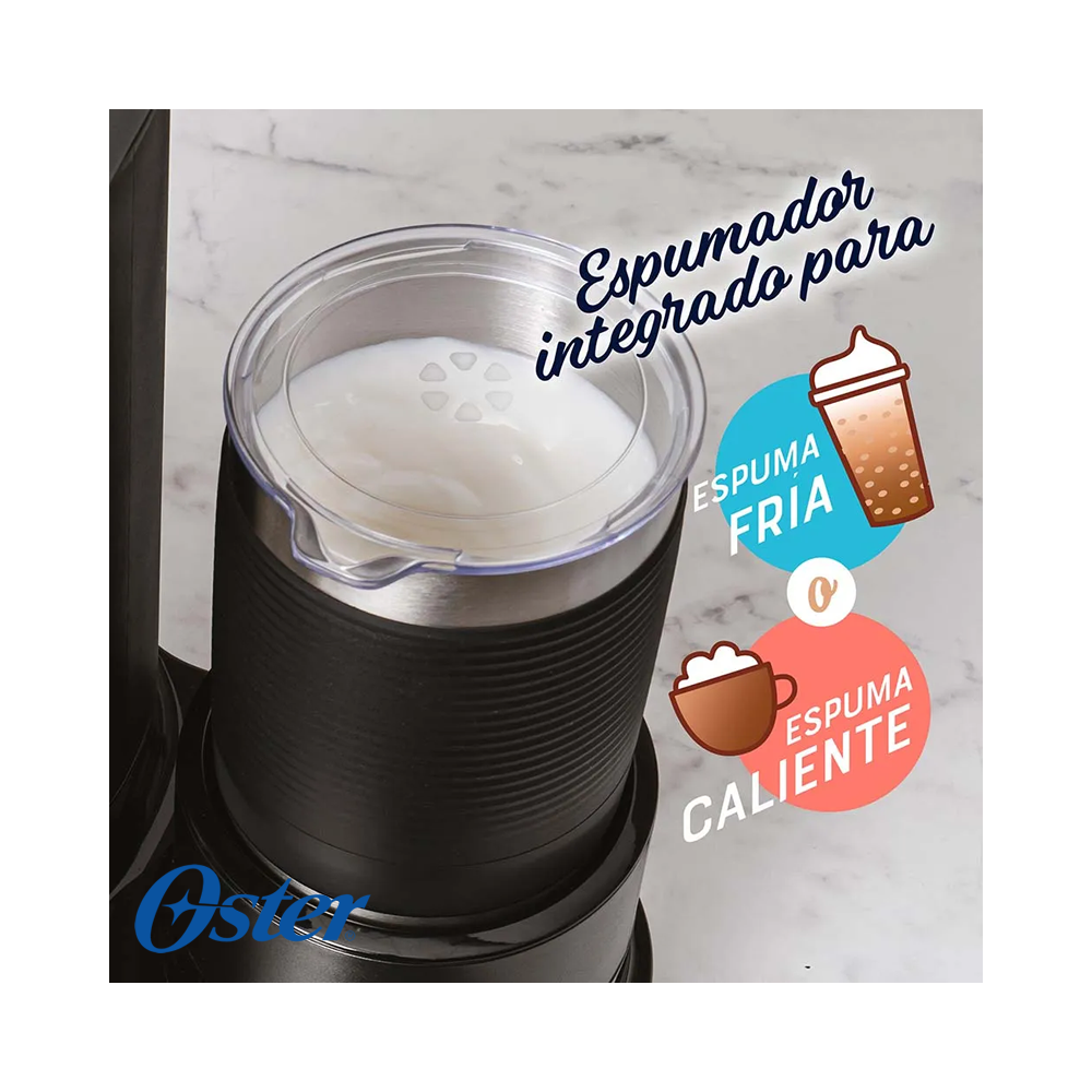 Cafetera Oster Latte 4 en 1 Con Espumador BVSTDC02B