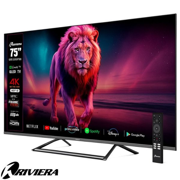 Televisor Riviera QLED 75″ Pulgadas UHD 4K Android 75TPQ10