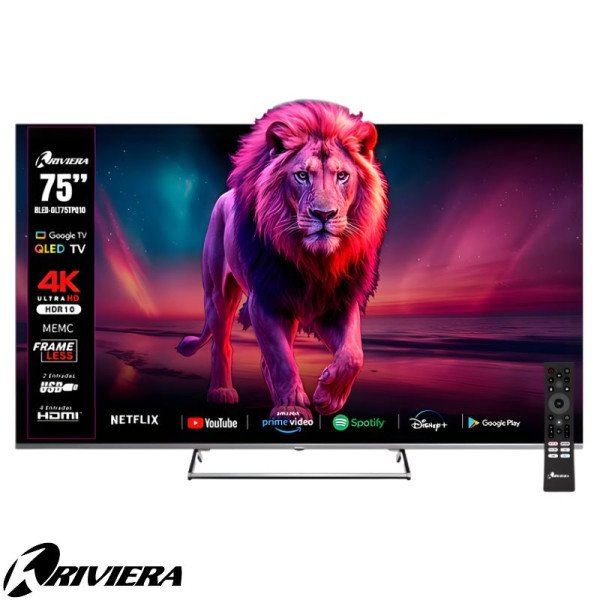 Televisor Riviera QLED 75″ Pulgadas UHD 4K Android 75TPQ10