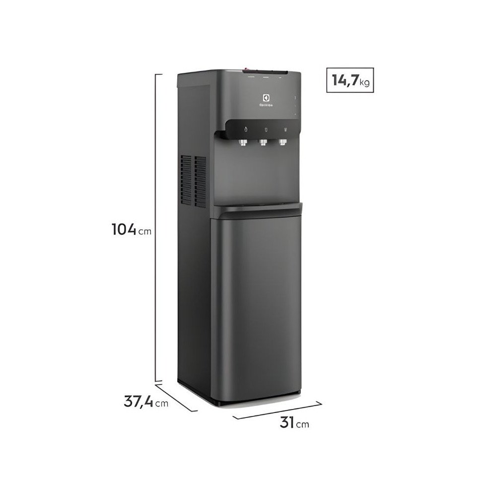 Dispensador de Agua Electrolux Pure Sense Con Garrafon Oculto Black  ED30SRBL