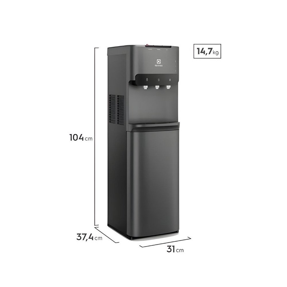 Dispensador de Agua Electrolux Pure Sense Con Garrafon Oculto Black  ED30SRBL