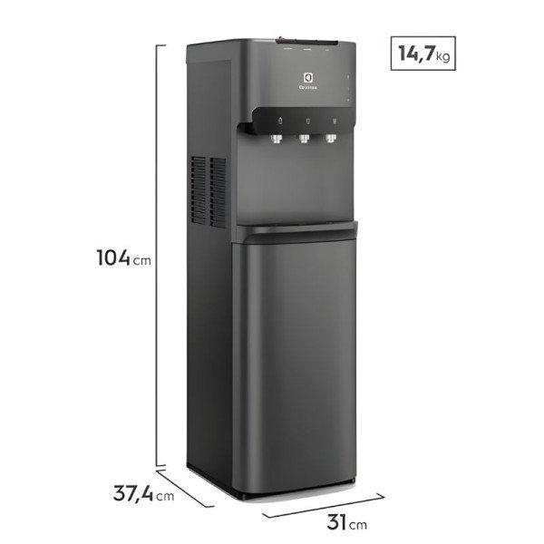 Dispensador de Agua Electrolux Pure Sense Con Garrafon Oculto Black  ED30SRBL