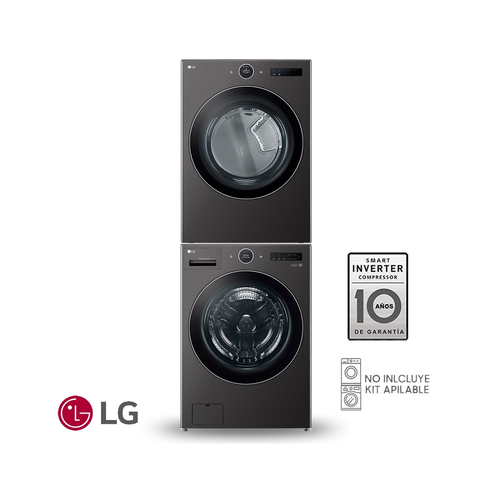 Combo Lavadora + Secadora Electrica LG 23 Kgs – 51 Lbs Inverter