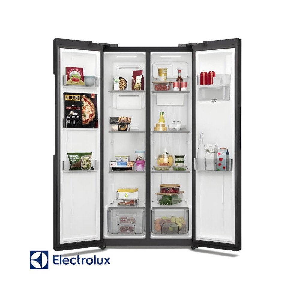 Refrigeradora Electrolux Side by Side 419L Full Black ERS45F3Q5EB