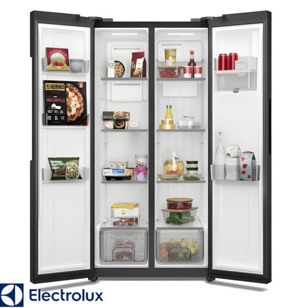 Refrigeradora Electrolux Side by Side 419L Full Black ERS45F3Q5EB