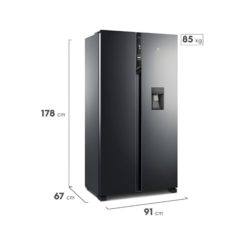 Refrigeradora Electrolux Side By Side 518 Lt Con Dispensador Black ERSA53K6HV6