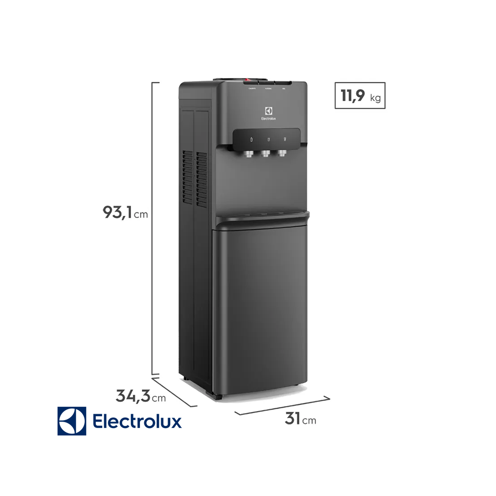 Dispensador de Agua Electrolux 3 Llaves Negro ES11WRBL
