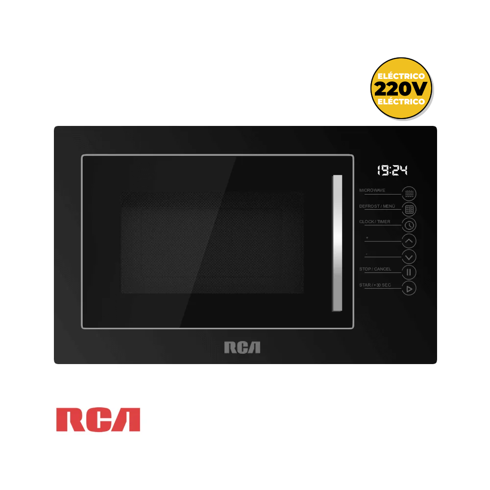 Microondas Empotrable RCA de 28 Litros Vidrio Negro – 60 cm TM28NSBGN