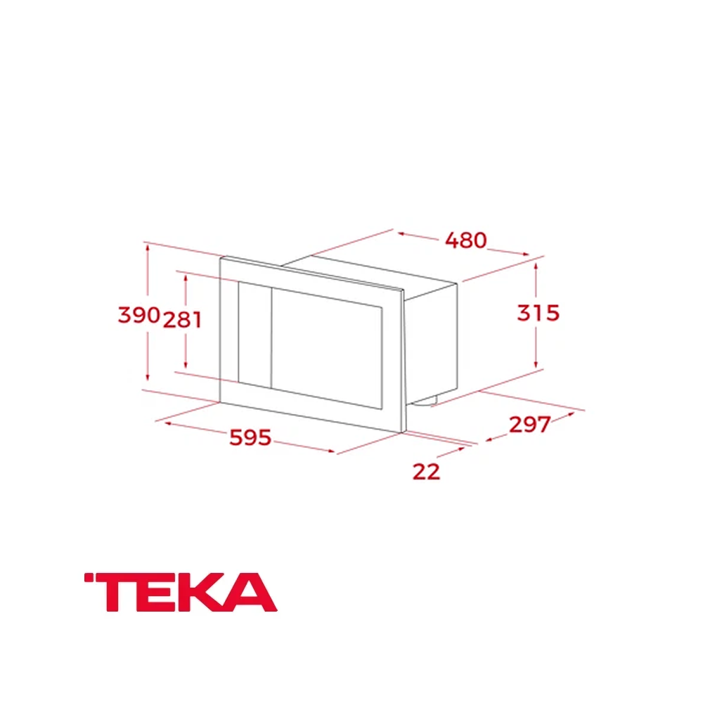 Microondas Empotrable Teka Grill de 21 Litros – 60 cm ML 8210
