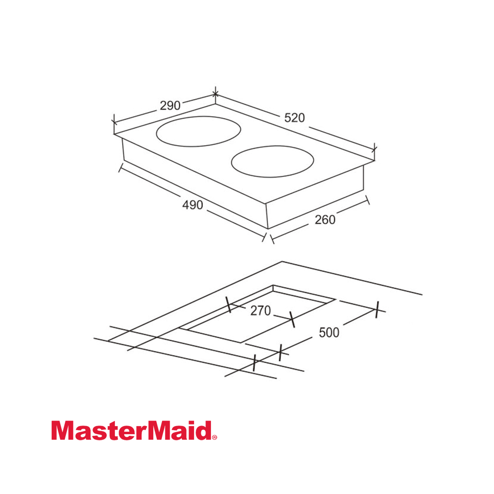Encimera Electrica MasterMaid 2 Zonas 29cm 3200W 87038