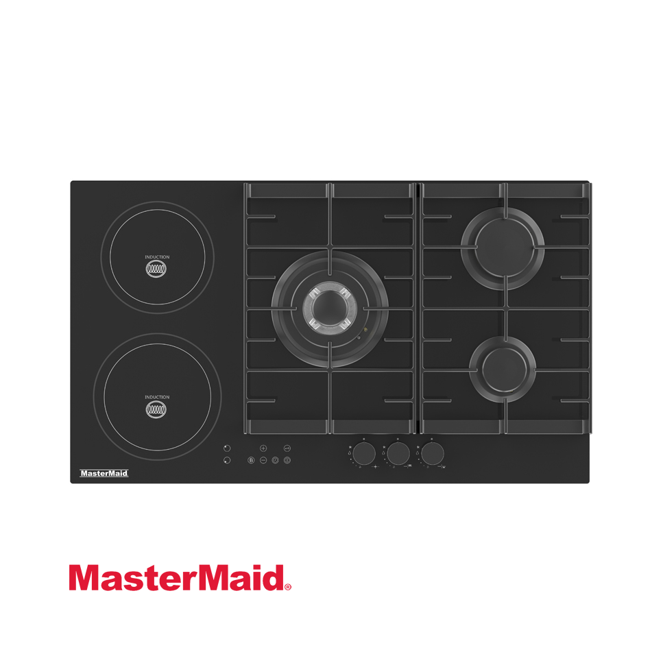 Encimera Empotrable Mixta MasterMaid 87cm de 3 Zonas de Gas + 2 Zonas de Inducción 96195
