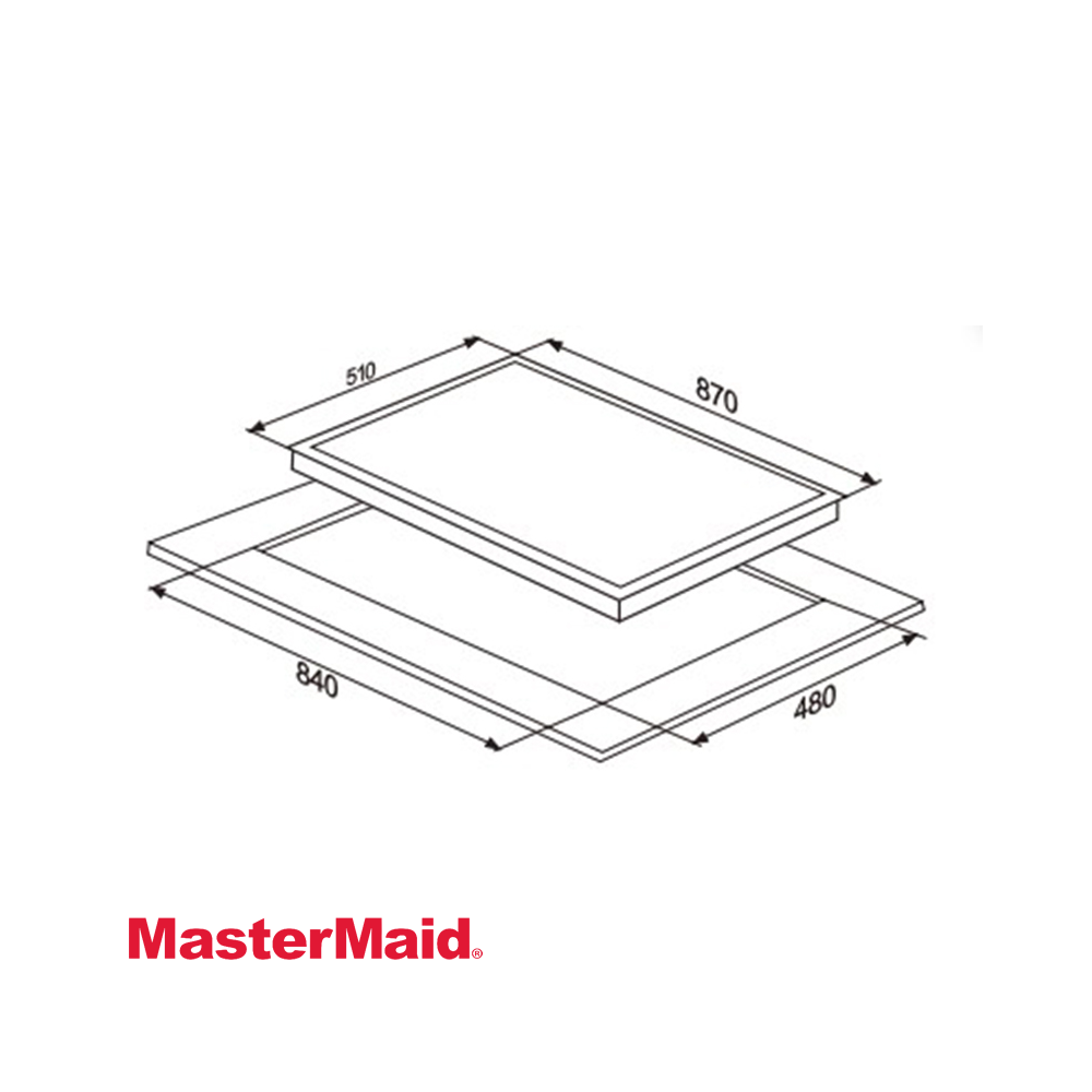Encimera Empotrable Mixta MasterMaid 87cm de 3 Zonas de Gas + 2 Zonas de Inducción 96195