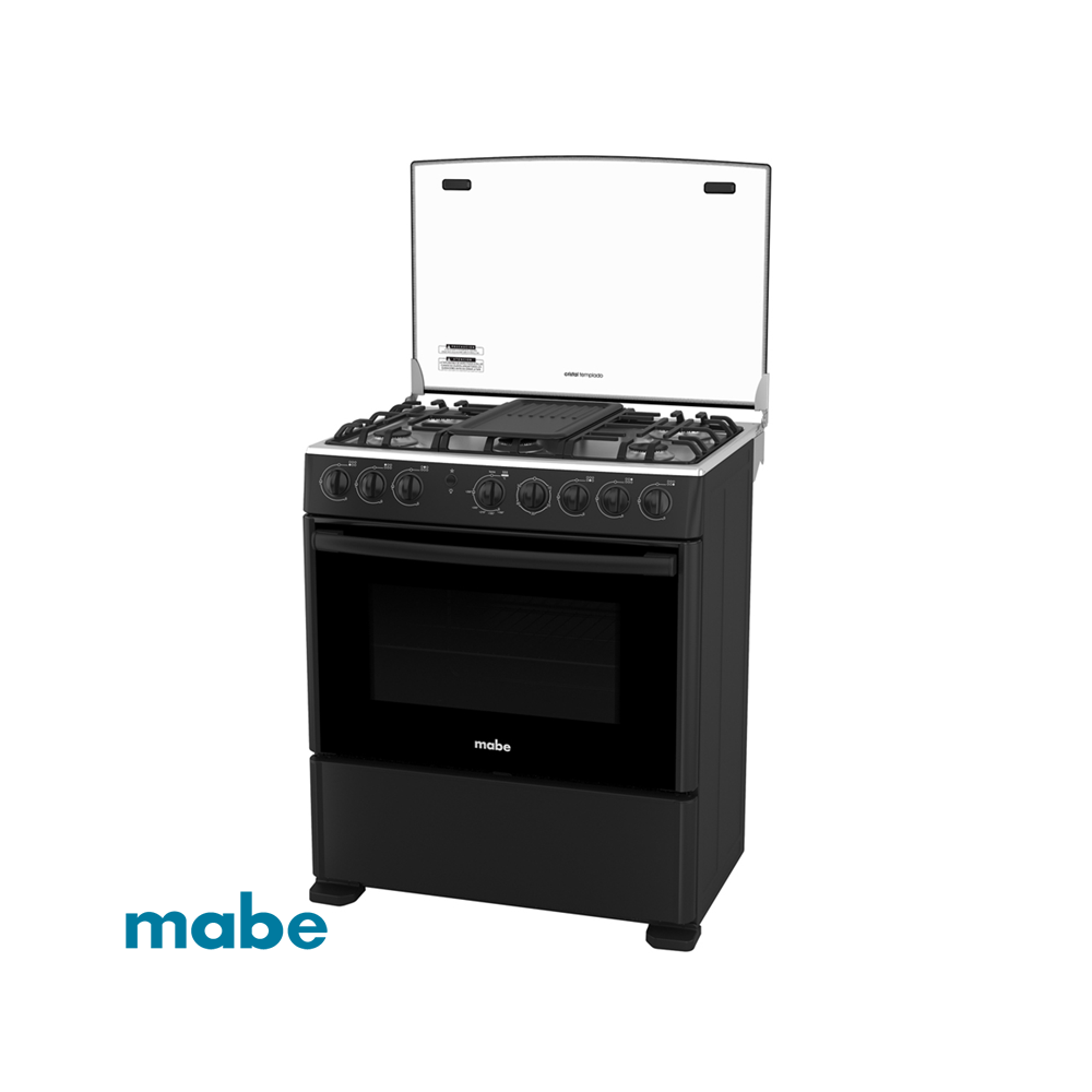 Cocina a Gas Mabe 6 Quemadores Color Negro CM3020FN0