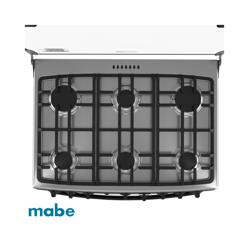Cocina a Gas Mabe 6 Quemadores Color Negro CM3020FN0