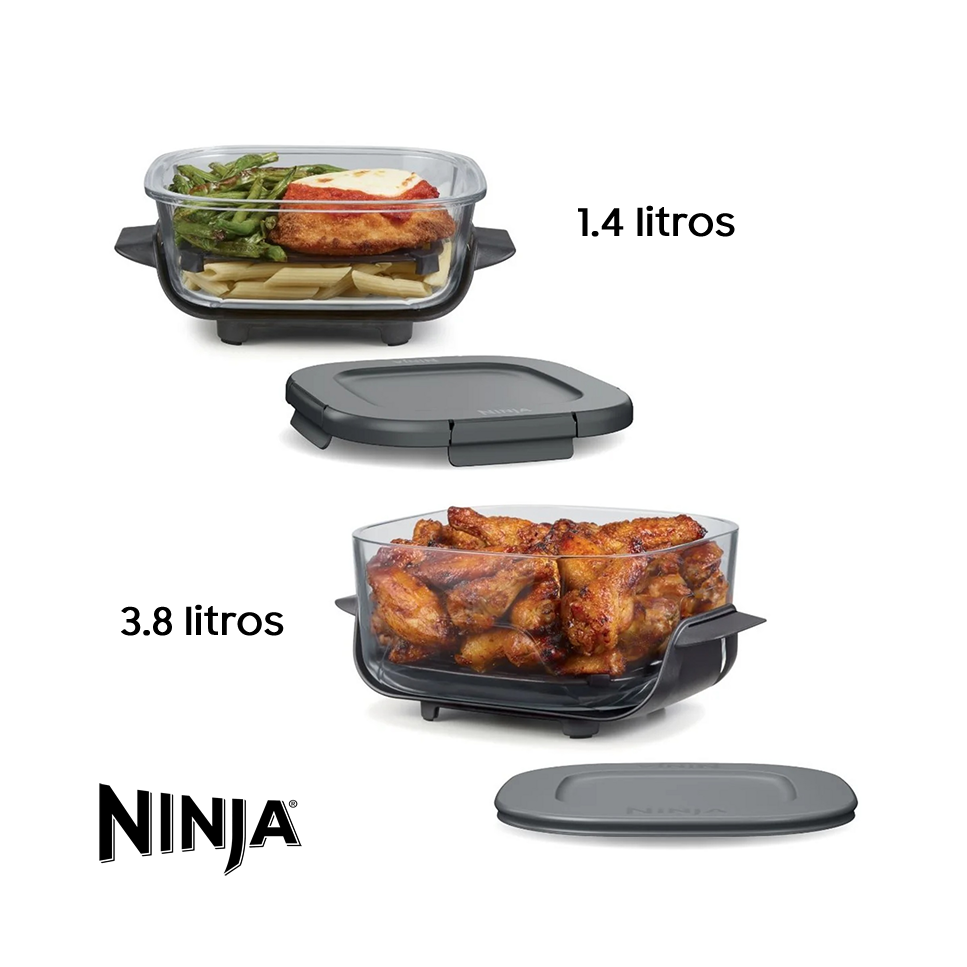 Freidora de Aire Ninja Crispi 2 Recipientes - 4 Funciones FN101GY