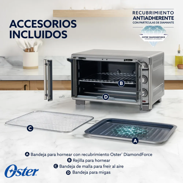 Horno Oster Con Freidora de Aire 25 Litros Puertas Francesas TSSTTV25