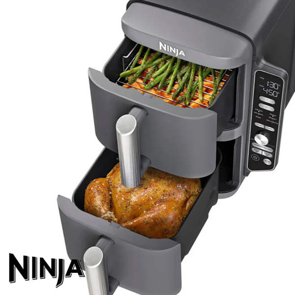 Freidora de Aire Ninja de 2 Pozos DoubleStack XL de 9.4 Litros - 6 Funciones SL401