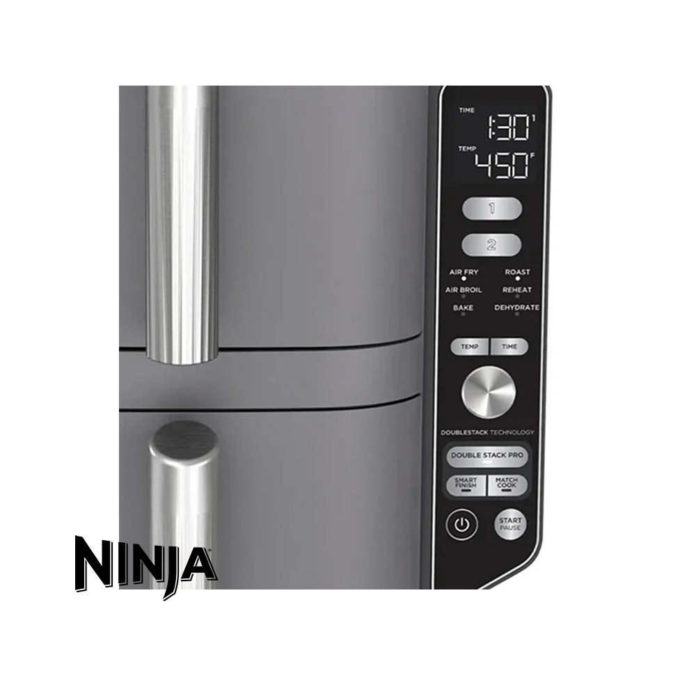 Freidora de Aire Ninja de 2 Pozos DoubleStack XL de 9.4 Litros - 6 Funciones SL401