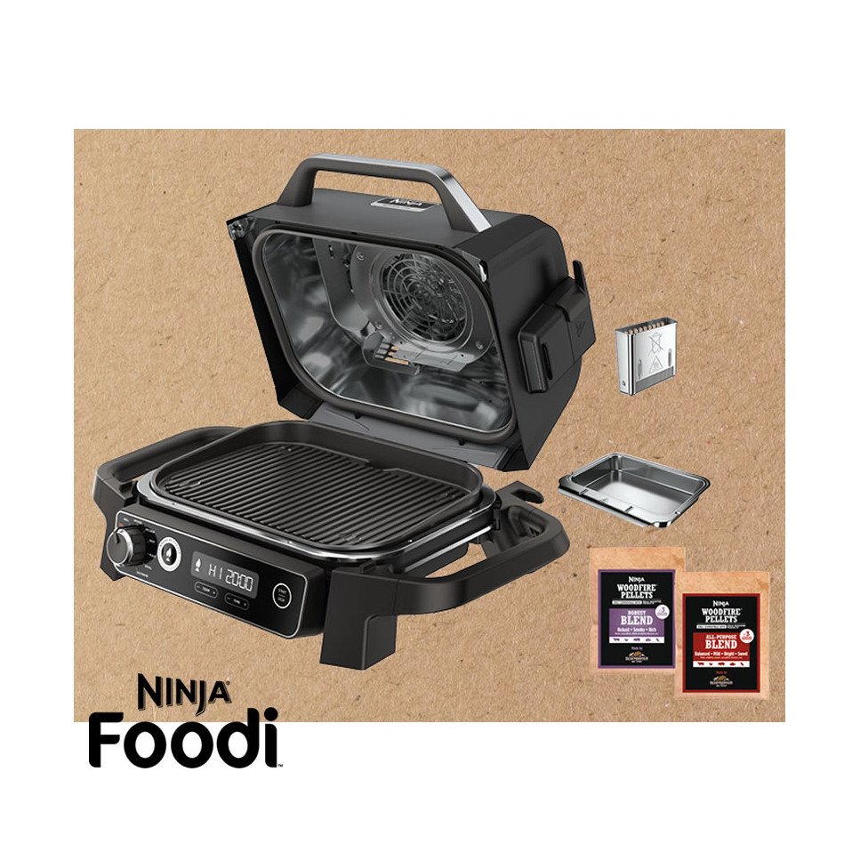 Parrilla Ahumadora Ninja Woodfire 7 en 1 Para Exteriores OG751
