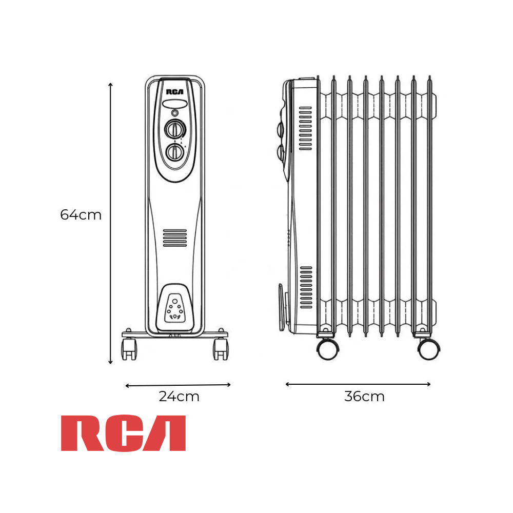 Calefactor de Aceite RCA Color Negro YL-B15-11B