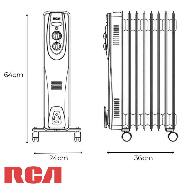 Calefactor de Aceite RCA Color Negro YL-B15-11B