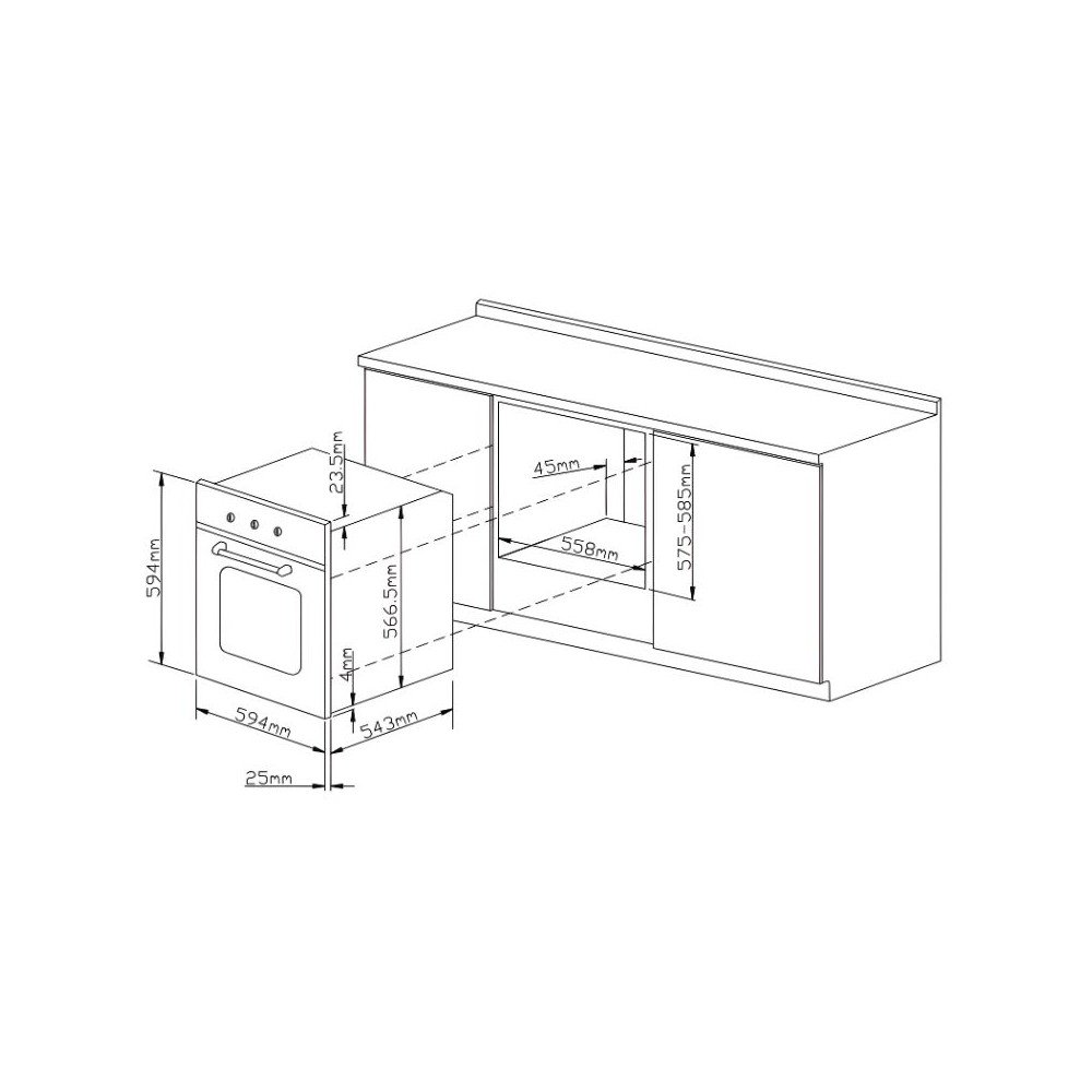 Horno Eléctrico Empotrable INNOVA Freidora de Aire – Convección 60cm 220V AF-F73NE