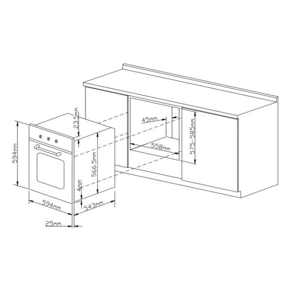 Horno Eléctrico Empotrable INNOVA Freidora de Aire – Convección 60cm 220V AF-F73INOX
