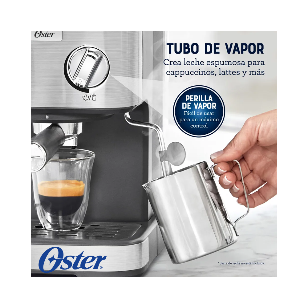 Cafetera Oster Compacta - Espresso, Latte y Capuchino BVSTEM5502