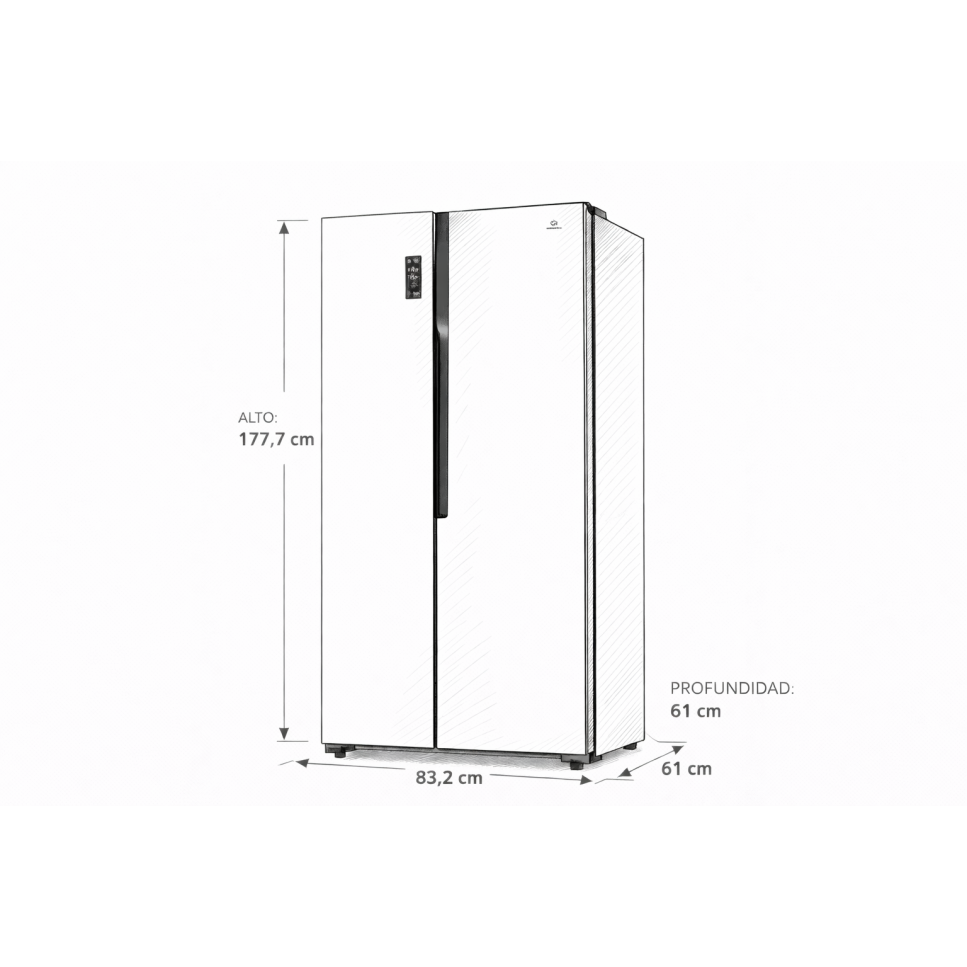 Refrigeradora Indurama Side by Side 468 Litros Inverter RI-760 CR