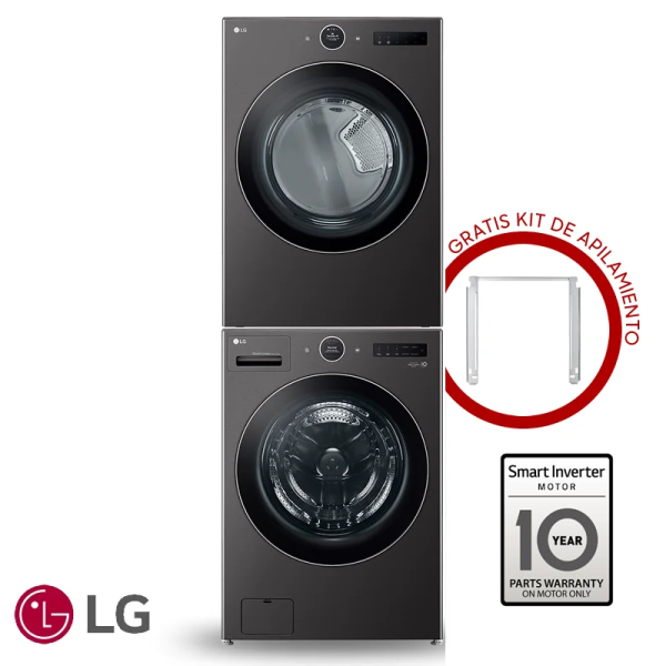 Combo Lavadora + Secadora Electrica LG 23 Kgs – 51 Lbs Inverter