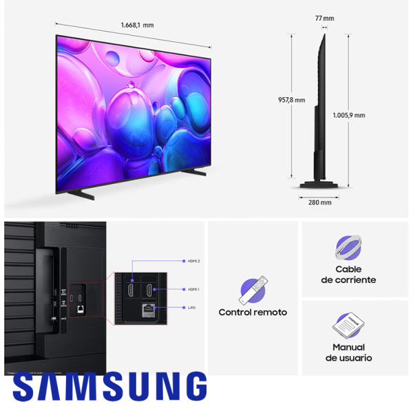 Televisor Samsung QLED 75″ Pulgadas UHD 4K 75Q6