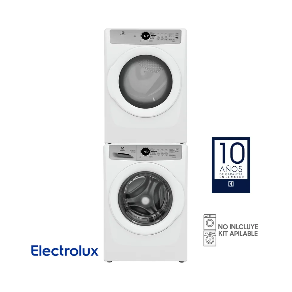 Combo Lavadora + Secadora Electrica Electrolux 22kgs Carga Frontal Blanca