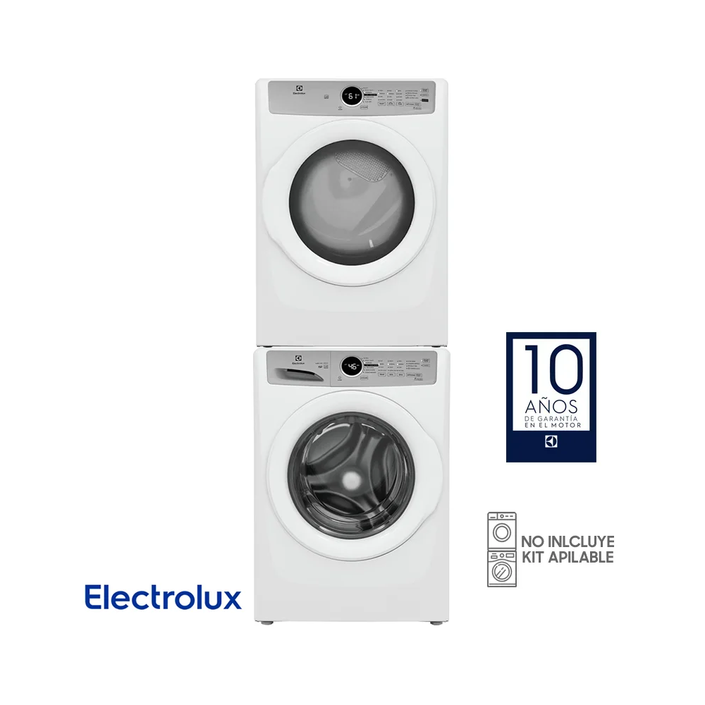 Combo Lavadora + Secadora Electrica Electrolux 22kgs Carga Frontal Blanca