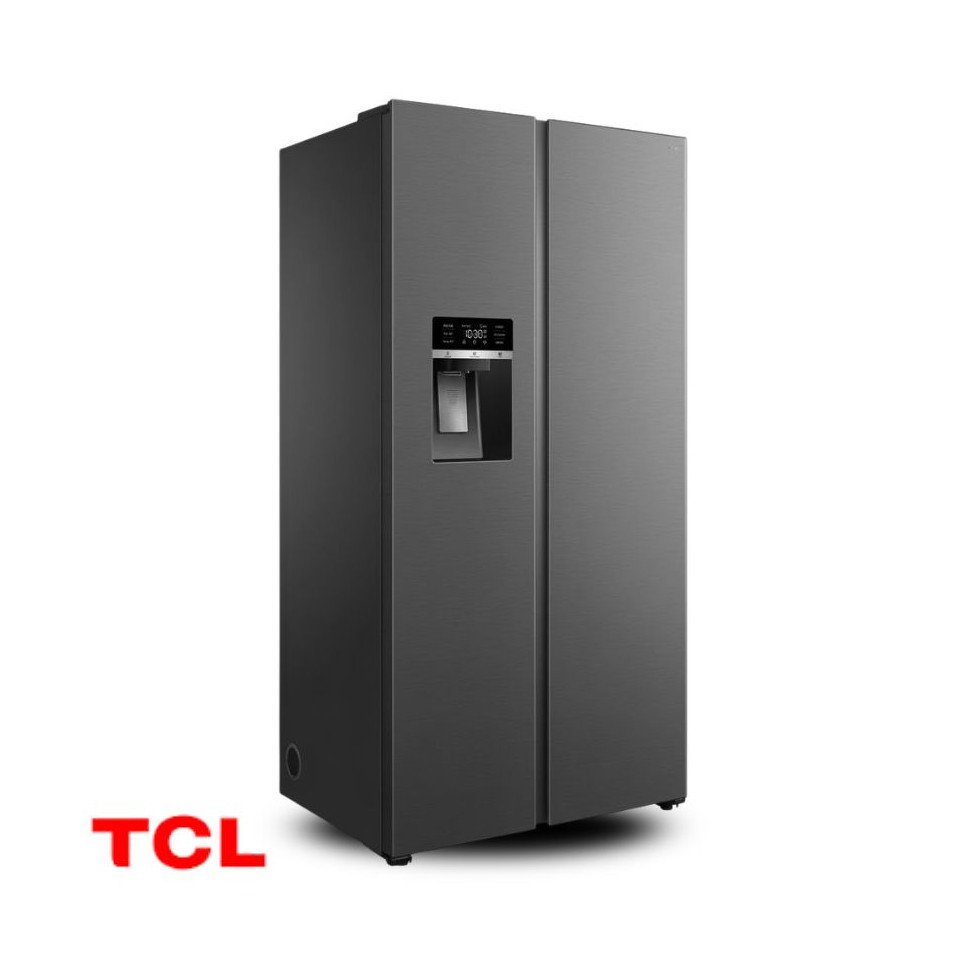 Refrigeradora TCL Side By Side 575 Lt Con Dispensador Agua & Hielo C575SBIMN