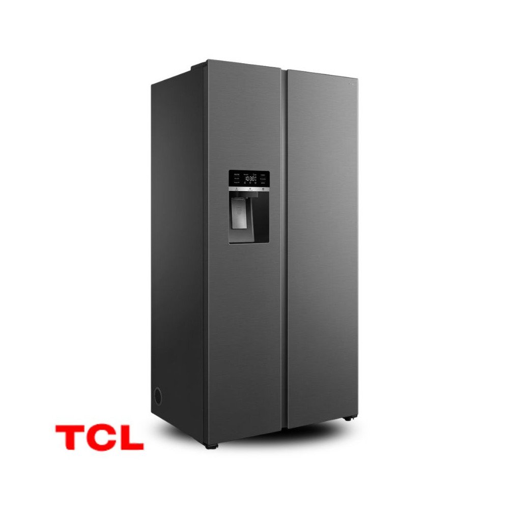 Refrigeradora TCL Side By Side 575 Lt Con Dispensador Agua & Hielo C575SBIMN