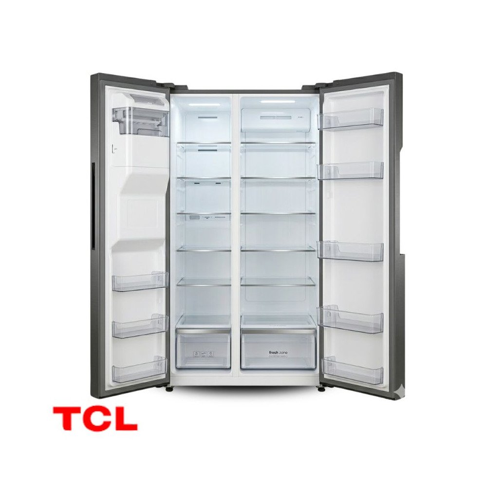 Refrigeradora TCL Side By Side 575 Lt Con Dispensador Agua & Hielo C575SBIMN