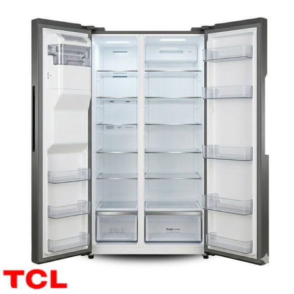 Refrigeradora TCL Side By Side 575 Lt Con Dispensador Agua & Hielo C575SBIMN