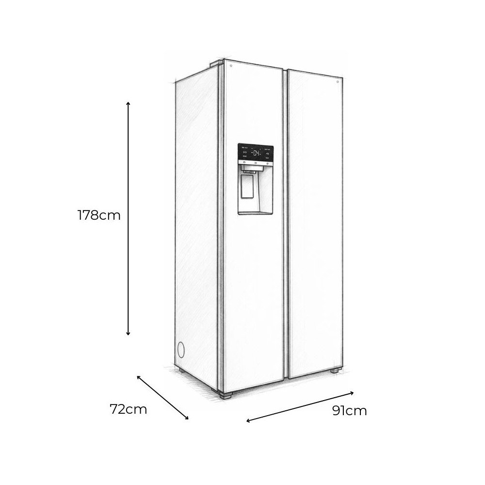 Refrigeradora TCL Side By Side 575 Lt Con Dispensador Agua & Hielo C575SBIMN