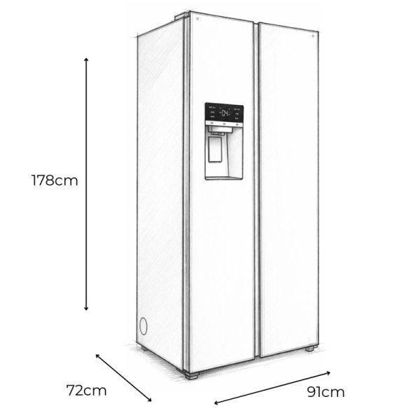 Refrigeradora TCL Side By Side 575 Lt Con Dispensador Agua & Hielo C575SBIMN