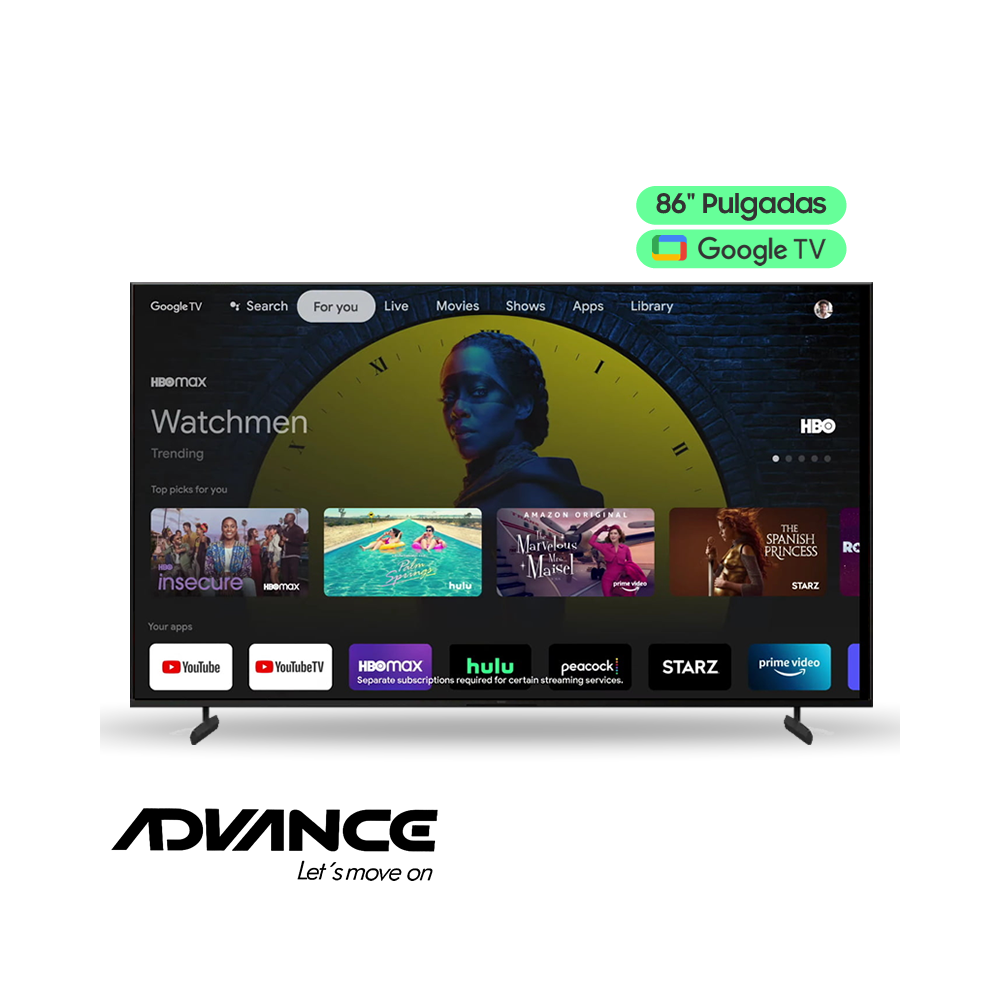 Televisor Advance 86″ Pulgadas Ultra HD 4K GoogleTV 86GGLETV
