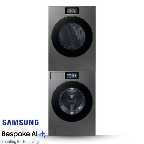 Combo Samsung Bespoke Lavadora 26kg Secadora 24kg  Acero Negro WF90F26ADSAP/DV90F24UESAP