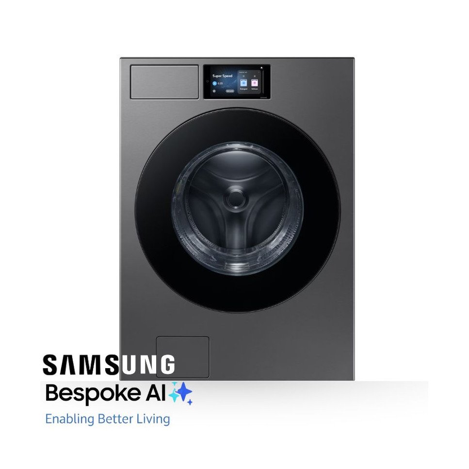 Lavadora Samsung Bespoke AI Wash+ 26kg  Acero Negro WF90F26ADSAP